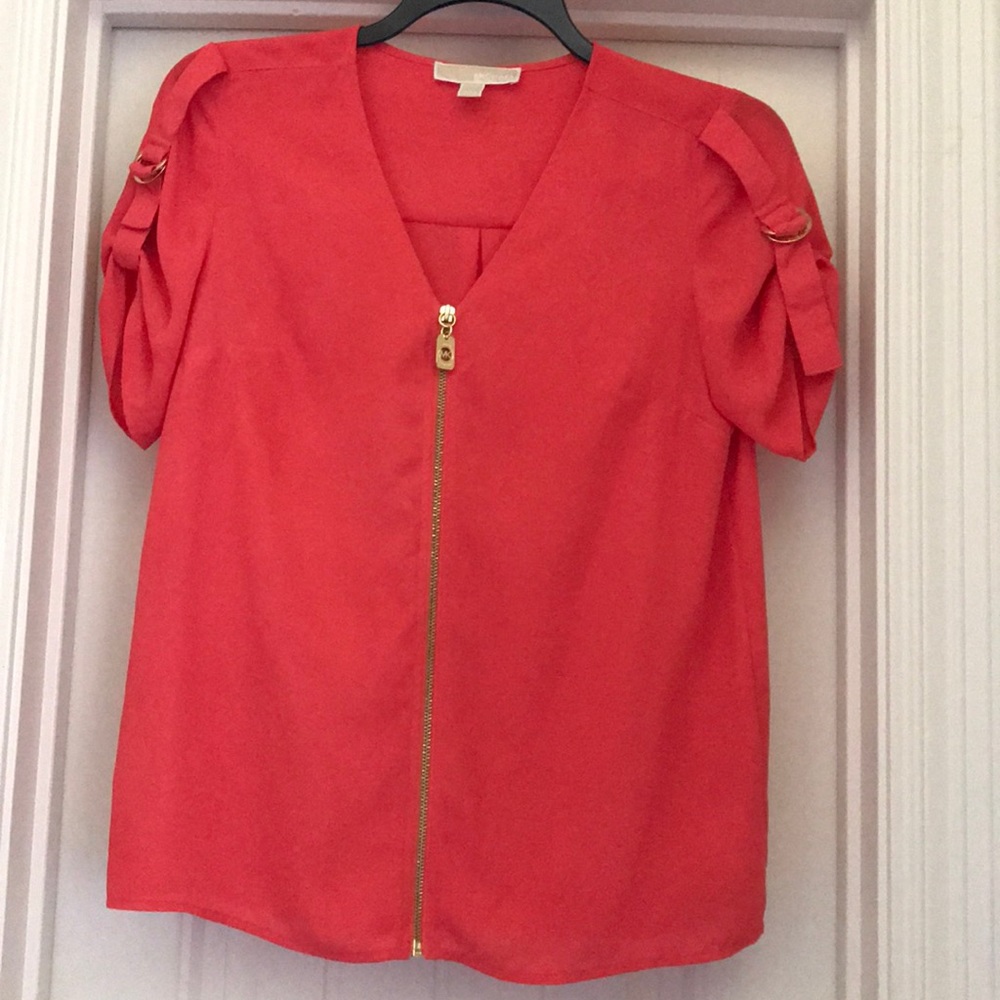 SALE!! Beautiful Coral Michael Kors Zip Up Shirt!